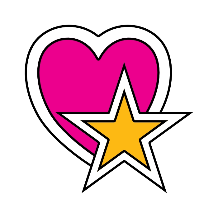 Printoly Shaped Stickers Heart Star Icon, Printoly ™